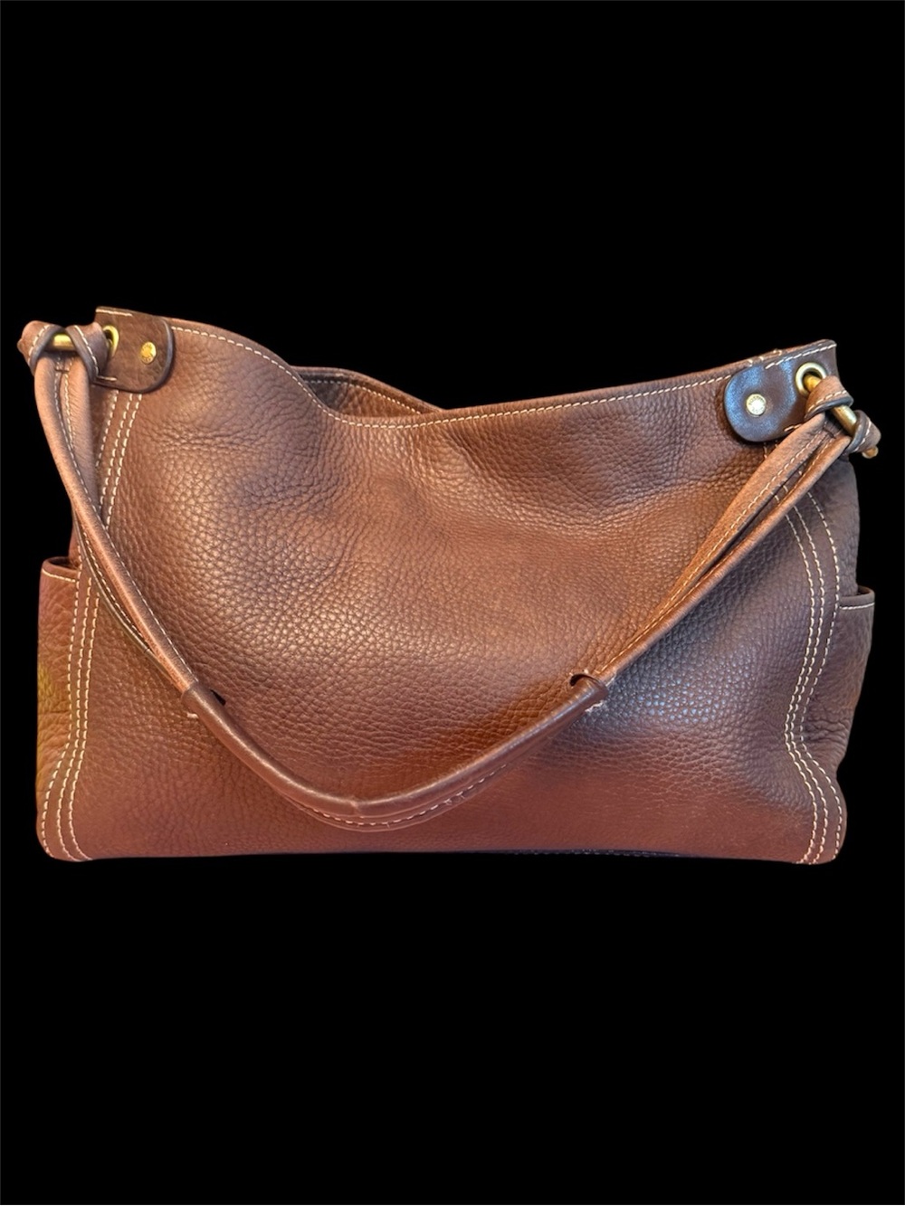 Fossil Brown Pebbled Leather Shoulder Bag - Picture 12 of 12